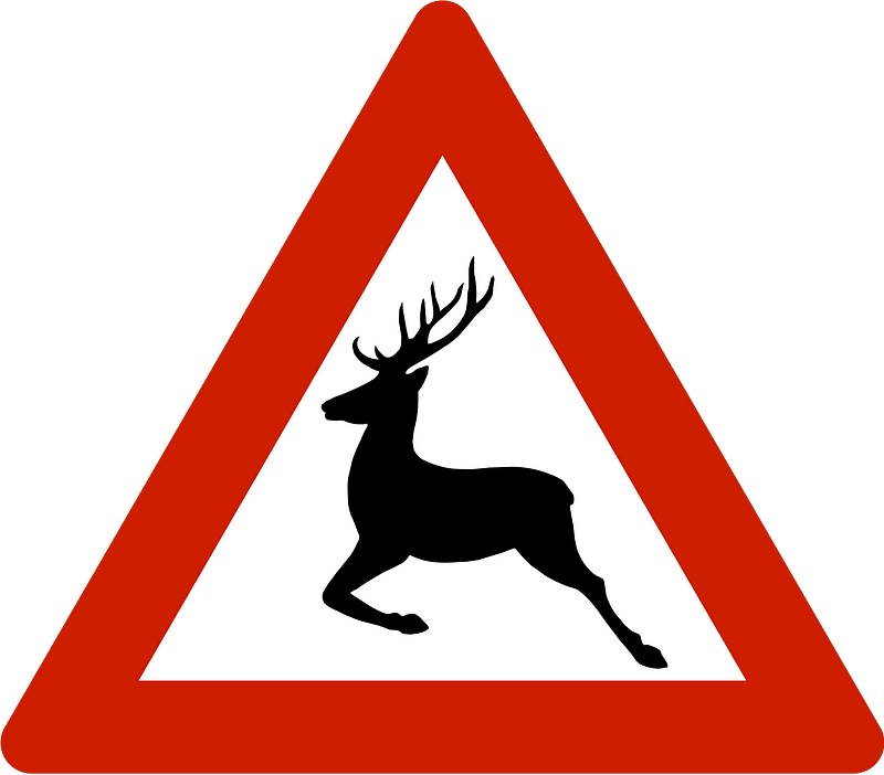 Wild animals sign in Norway