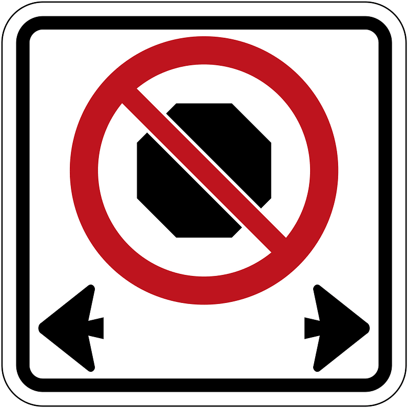 Bus stop sign in Ontario