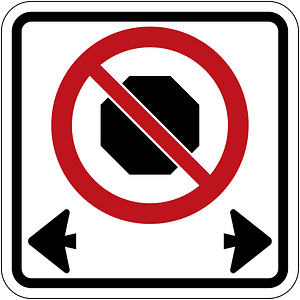 Bus stop sign in Ontario