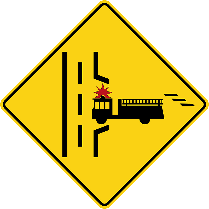 Emergency vehicles sign in Ontario