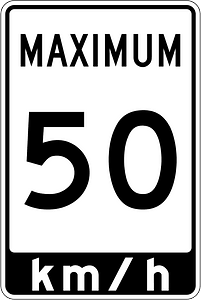 Maximum speed limit sign in Ontario