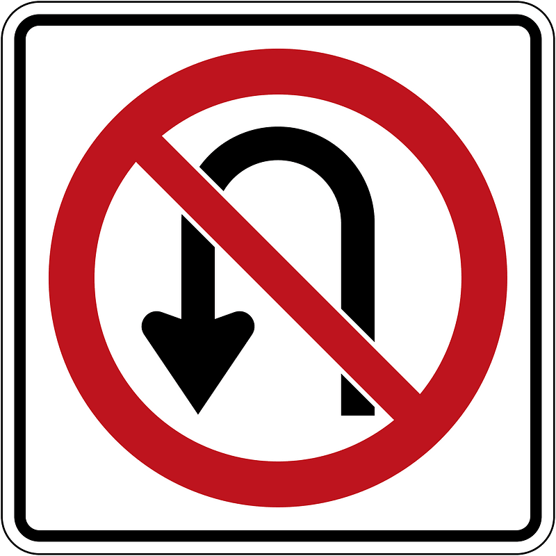 No U-turn sign in Ontario