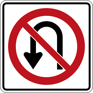 No U-turn sign in Ontario