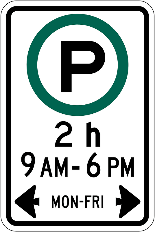 Parking zone sign in Ontario