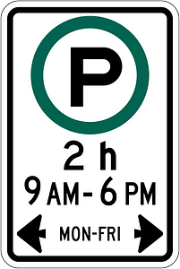 Parking zone sign in Ontario