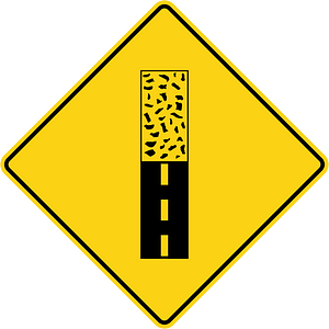 Pavement ends sign in Ontario