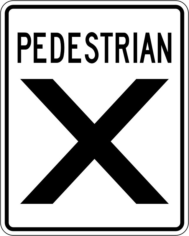 Pedestrian crossing sign in Ontario