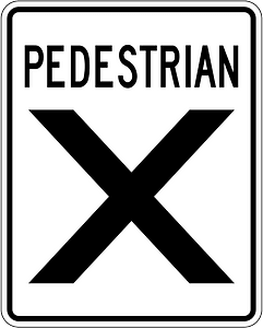Pedestrian crossing sign in Ontario