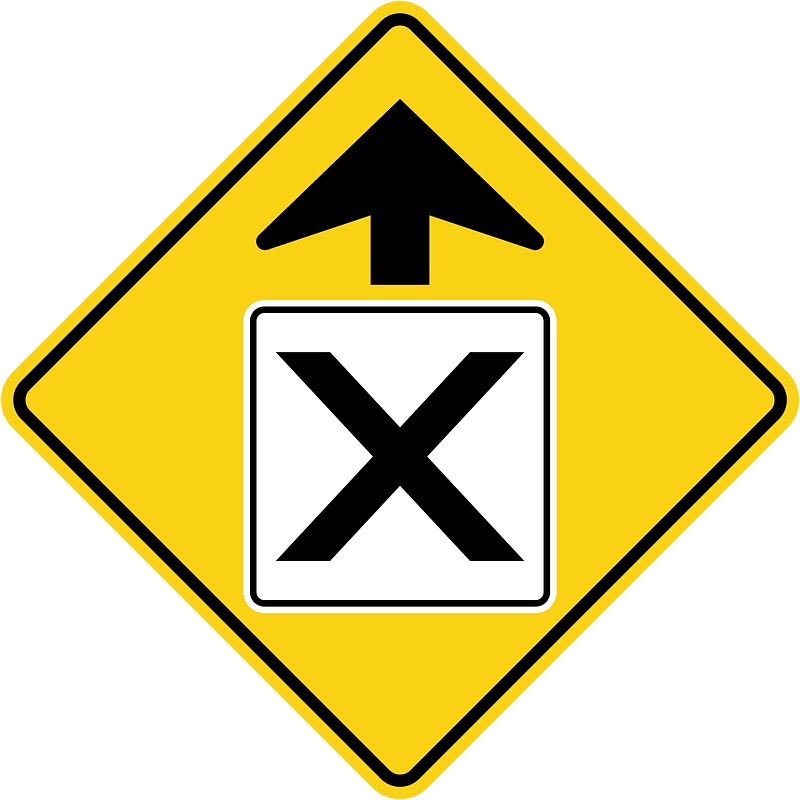 Pedestrians / crossing ahead sign in Ontario
