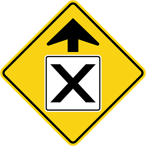 Pedestrians / crossing ahead sign in Ontario