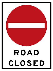 Road closed sign in Ontario