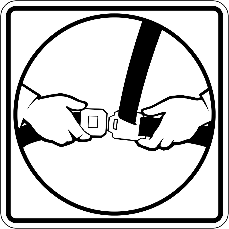 Seatbelts required sign in Ontario