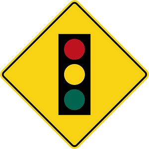 Traffic signals ahead sign in Ontario