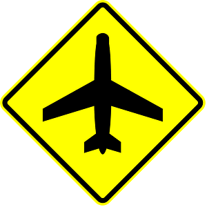 Low-flying aircraft sign in Panama