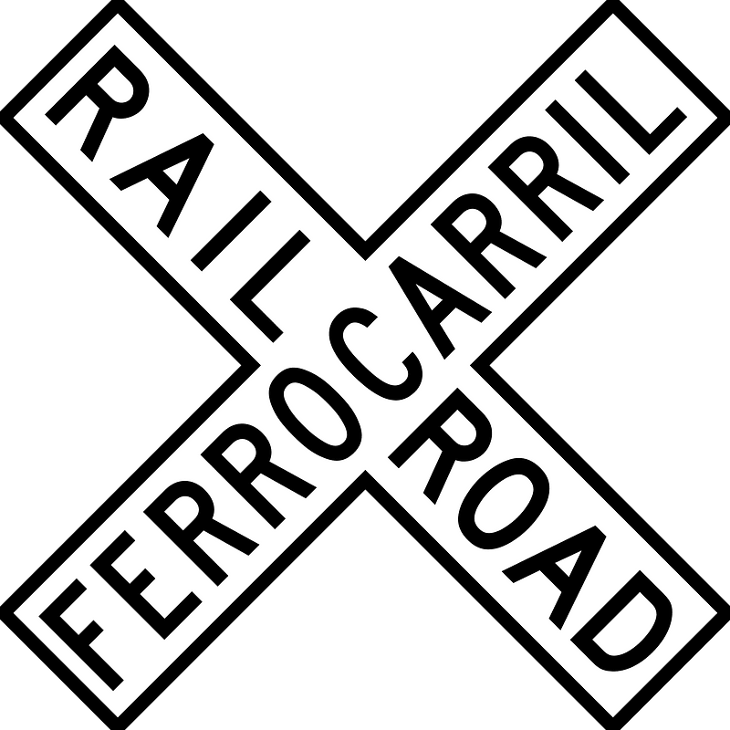 Level crossing (multiple tracks) sign in Panama