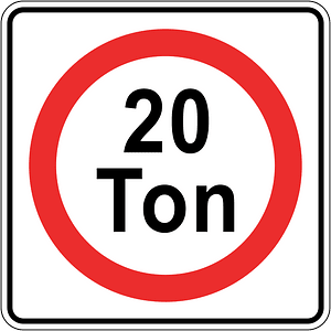 Maximum weight sign in Panama