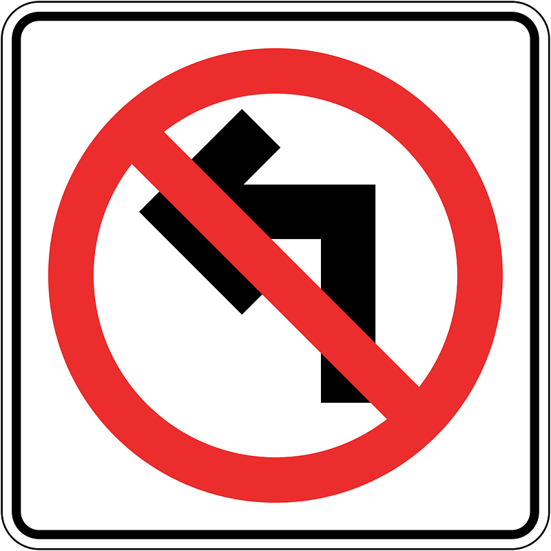 No left turn sign in Panama