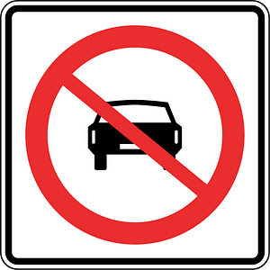 No motor vehicles sign in Panama