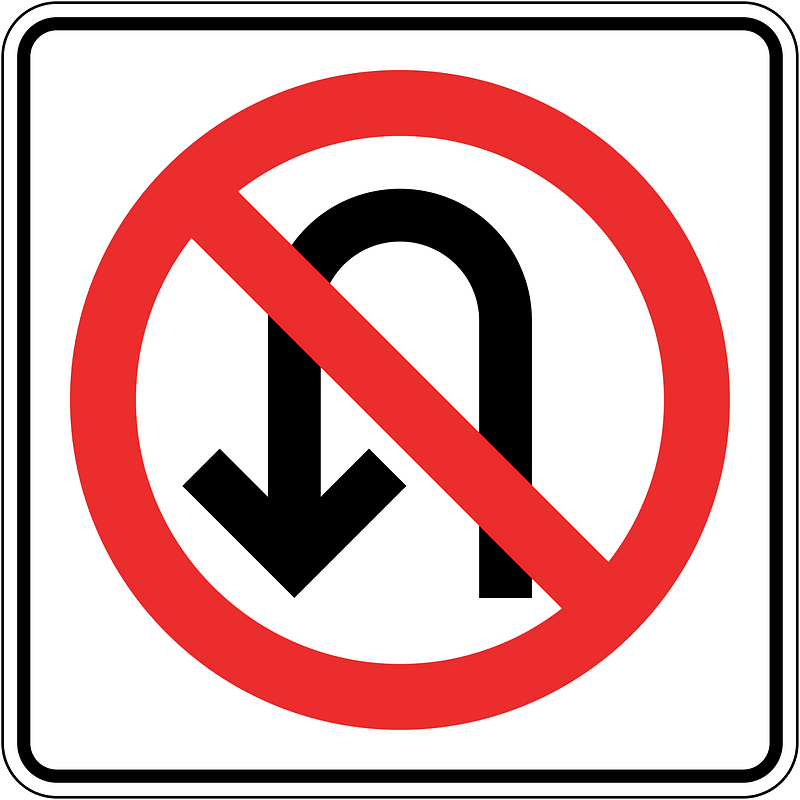 No U-turn sign in Panama