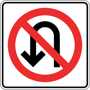 No U-turn sign in Panama