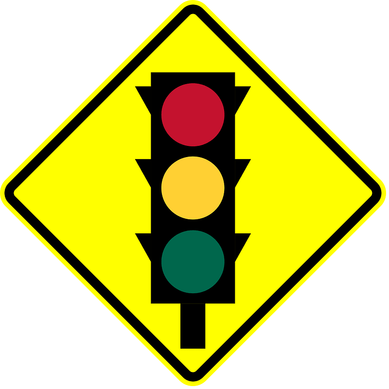 Traffic signals ahead sign in Panama
