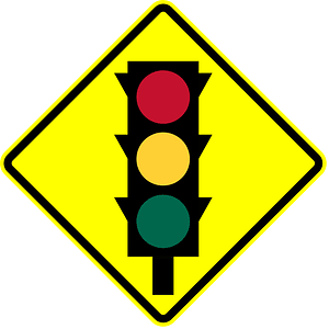 Traffic signals ahead sign in Panama