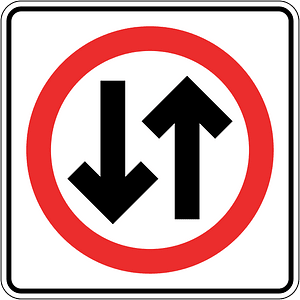 Two-waytraffic sign in Panama