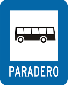 Bus stop sign in Peru
