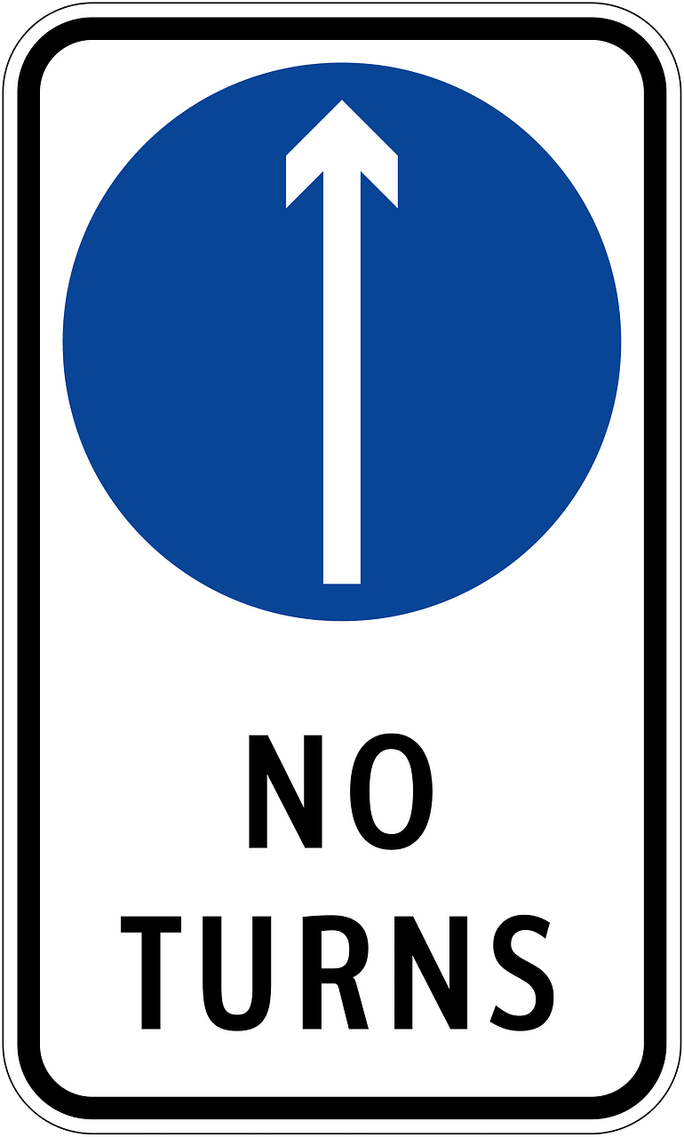 Proceedstraight(no turns) sign in Peru