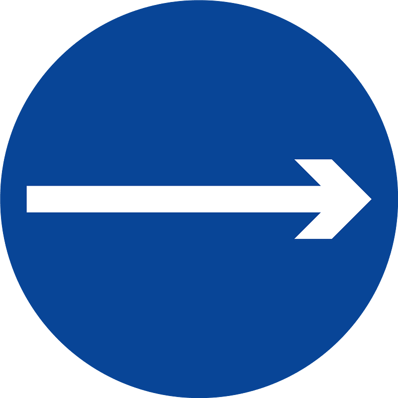 Turn right sign in Peru