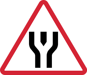Divided highway ahead sign in Philippines