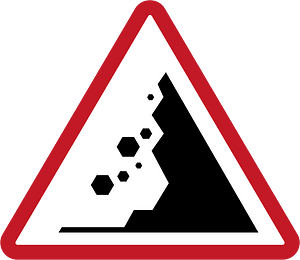 Falling rocks or debris sign in Philippines