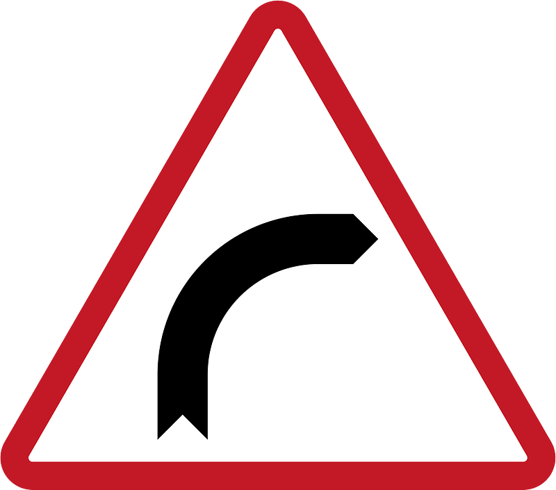 Gentle curve ahead sign in Philippines
