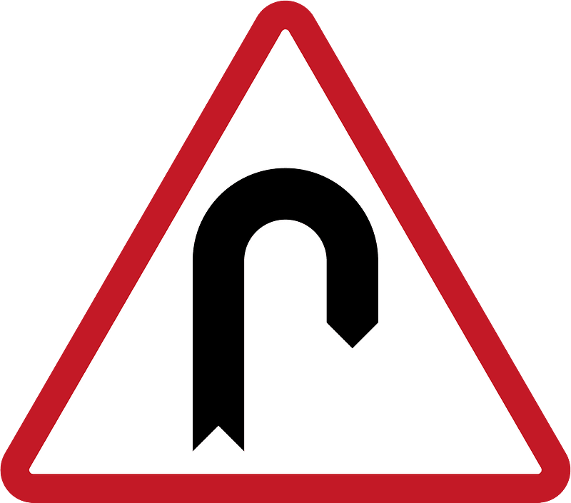 Hairpin curve ahead sign in Philippines