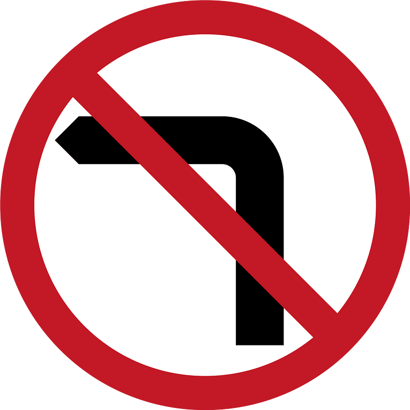 No left turn sign in Philippines