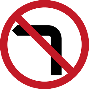 No left turn sign in Philippines