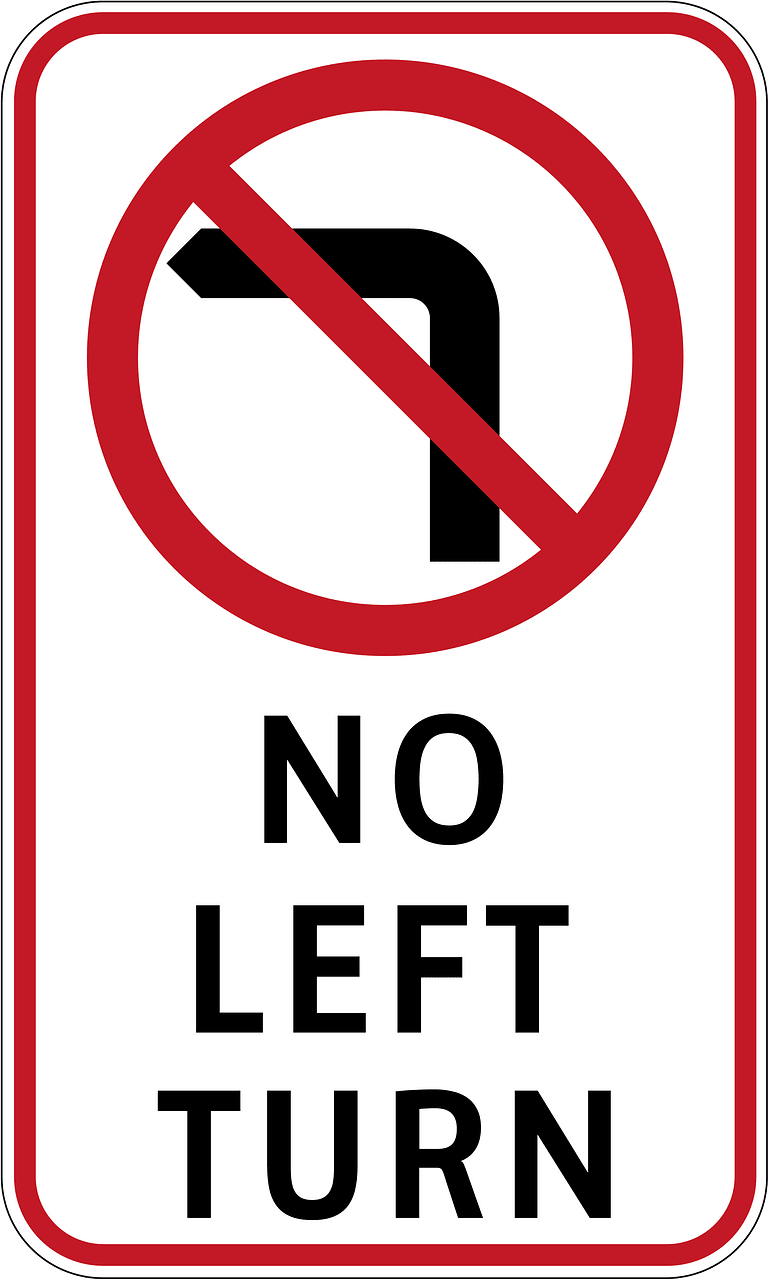 No left turn sign in Philippines