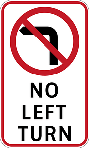 No left turn sign in Philippines