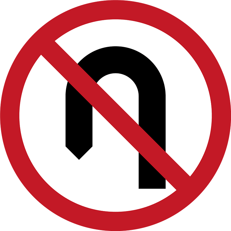 No U-turn sign in Philippines