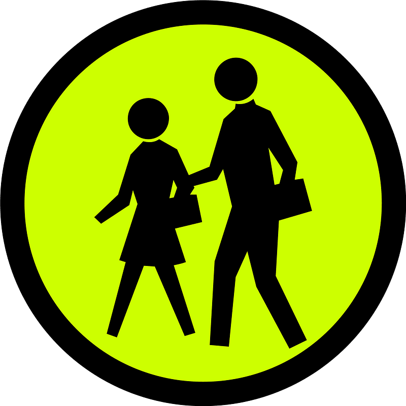 Pedestrian crossing sign in Philippines