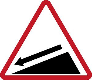 Steep grade downwards sign in Philippines