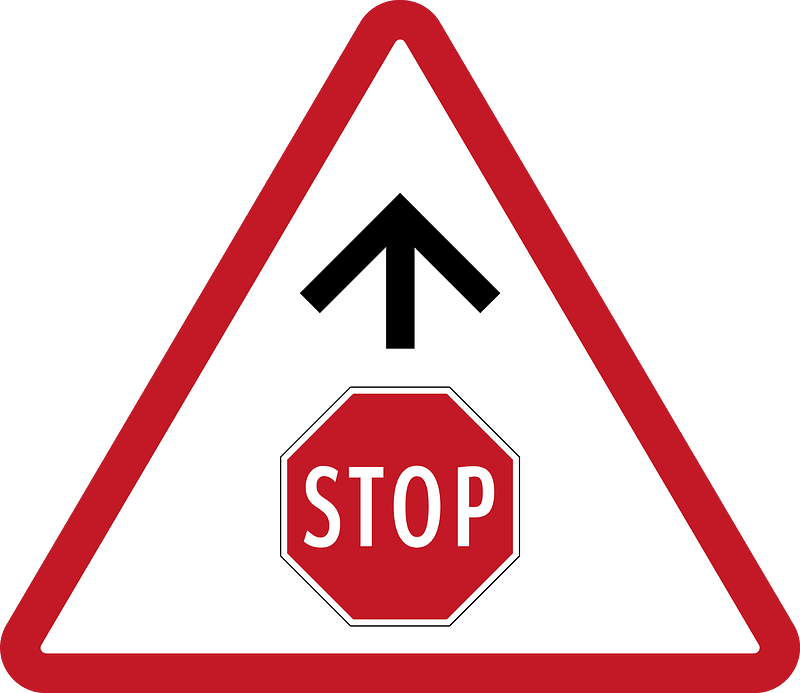 Stop sign ahead sign in Philippines