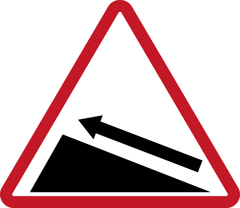Steep grade upwards sign in Philippines