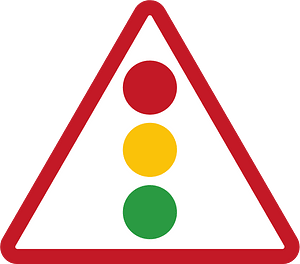 Traffic signals ahead sign in Philippines