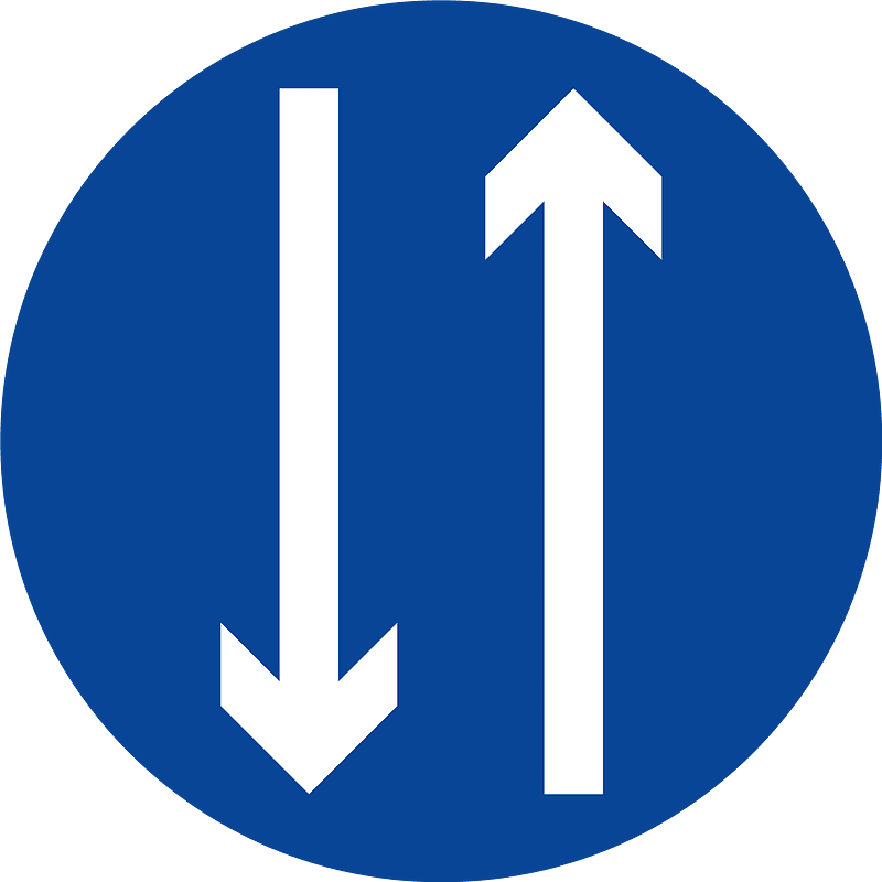 Two-way traffic ahead sign in Philippines