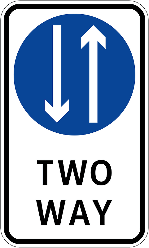 Two-waytraffic sign in Philippines