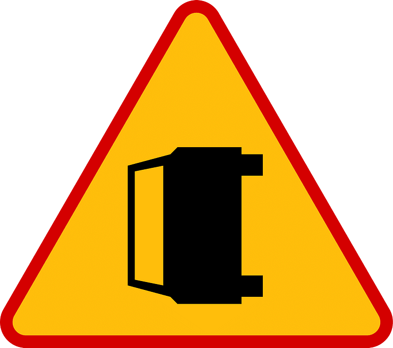 Accident area / accident ahead sign in Poland