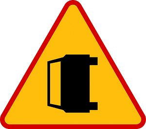 Accident area / accident ahead sign in Poland
