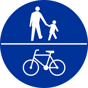 Bicycles and pedestrians only sign in Poland