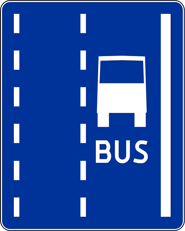 Bus lane sign in Poland